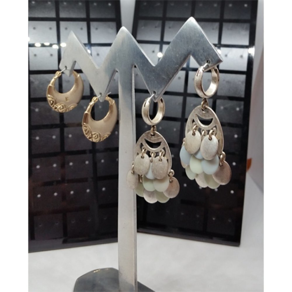 Bundle lot 2 LC Liz Claiborne Hoop earrings Boho Style Dressy Casual Dangle Drop